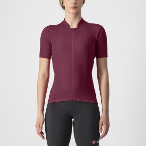 Castelli ANIMA 3 Women Jersey Burgundy / Red | 39MJSNCWI