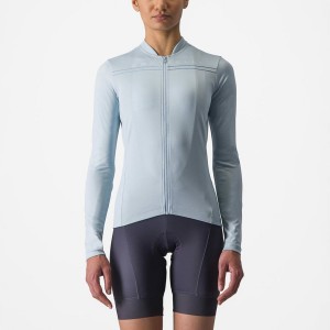 Castelli ANIMA 4 LONG SLEEVE Women Jersey Blue | 42ERMNADC