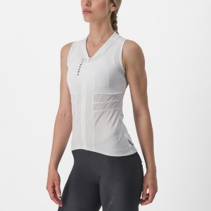 Castelli ANIMA 4 SLEEVELESS Women Jersey White / Black | 29NHGIJTY