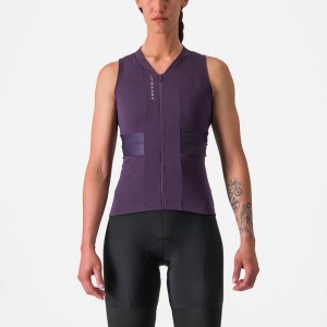 Castelli ANIMA 4 SLEEVELESS Women Jersey Purple White | 15RSHEICP