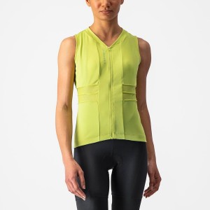 Castelli ANIMA 4 SLEEVELESS Women Jersey Light Green | 12LFQEAUD