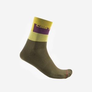 Castelli BLOCCO 15 Men Socks Green | 93XRKQLJN