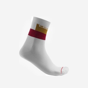 Castelli BLOCCO 15 Men Socks White | 06RIGAFJK