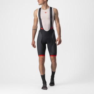 Castelli COMPETIZIONE KIT Men Bib Shorts Black / Red | 18HSWJZCX