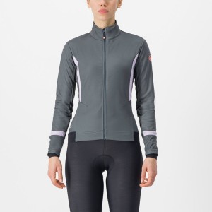 Castelli DINAMICA 2 Women Jackets Grey / Purple | 38VUFDCQS