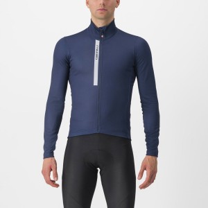 Castelli ENTRATA THERMAL Men Jersey Blue / Silver Grey | 05MKLUYIX