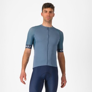 Castelli ENTRATA VI Men Jersey Light Grey Blue / Dark Grey | 78SWMCUXK