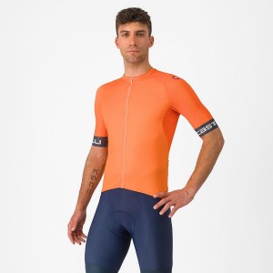 Castelli ENTRATA VI Men Jersey Orange / Dark Grey | 19PALVJQC