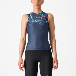 Castelli FREE 2 W TRI SINGLET Women Suits Blue / Light | 81FGAZBUT