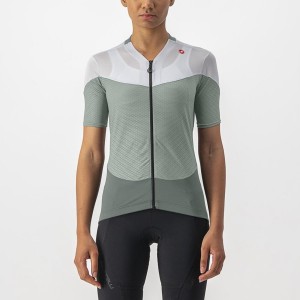 Castelli GRADIENT COLOR BLOCK Women Jersey Green / White | 28SEWNPBD