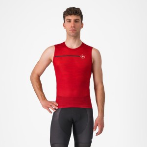 Castelli INSIDER SLEEVELESS Men Jersey Dark Red | 15RWUDBJG