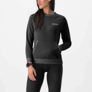 Castelli LOGO W SWEATSHIRT Women Casual Black | 49AQCYUWH