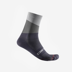 Castelli ORIZZONTE 15 Men Socks Silver Grey / Dark Grey | 50DMLJSPH