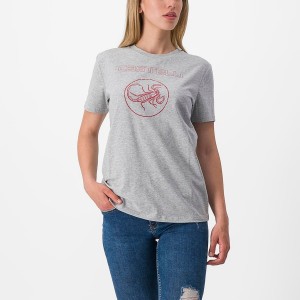 Castelli PEDALARE TEE Women Casual Khaki Grey | 98WAKFSDB