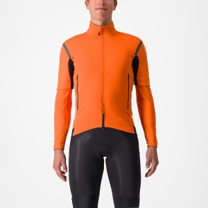 Castelli PERFETTO RoS 2 CONVERTIBLE Men Jackets Red Orange / Dark Grey | 10JZXSFEI