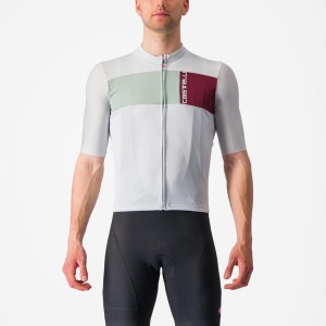 Castelli PROLOGO 7 Men Jersey Silver Grey / Green | 91EDLJWGY