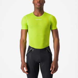 Castelli PRO MESH 2.0 SHORT SLEEVE Men Base Layer Light Green | 97CVIYXTZ