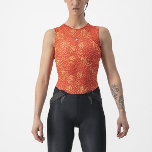 Castelli PRO MESH 4 W SLEEVELESS Women Base Layer Orange | 98OYPRFMH