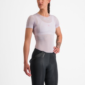 Castelli PRO MESH W SHORT SLEEVE Women Base Layer Purple White | 91SHGUWJD