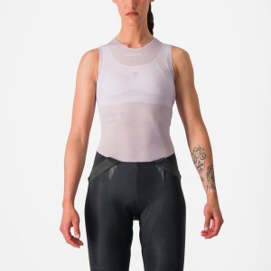 Castelli PRO MESH W SLEEVELESS Women Base Layer Purple White | 19KJSZIGF