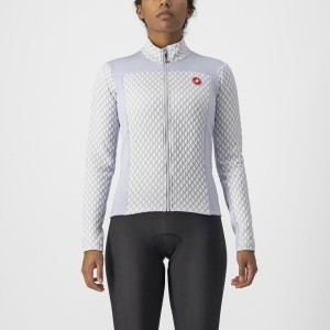 Castelli SFIDA 2 FZ Women Jersey Silver Grey / White | 61JABWCLO