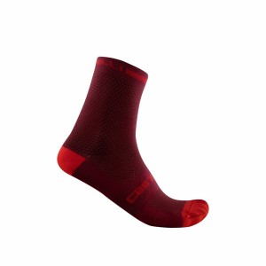 Castelli SUPERLEGGERA T 12 Men Socks Burgundy | 45CLOXNIT