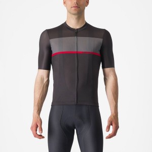 Castelli TRADIZIONE Men Jersey Black / Dark Grey / Red | 75POIZRKX