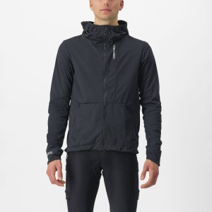 Castelli TRAIL HOODIE Men Jackets Black | 98XDZPVTM