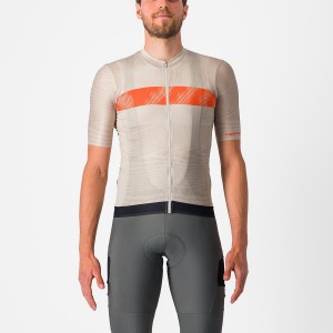 Castelli UNLIMITED ENDURANCE Men Jersey Silver / Orange Red | 50GICEFZH