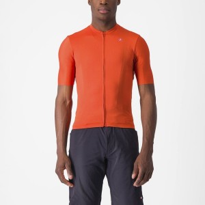 Castelli UNLIMITED ENTRATA 2 Men Jersey Orange Red / Grey | 36KRJXZSO