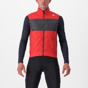 Castelli UNLIMITED PUFFY Men Vest Red / Dark Grey | 97ILJYHSM