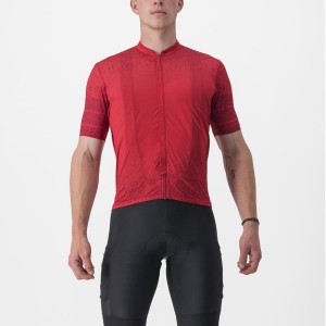 Castelli UNLIMITED TERRA Men Jersey Dark Red | 82EFPNZAK