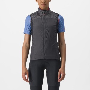 Castelli UNLIMITED W PUFFY Women Vest Dark Grey / Red | 28BXHGAIL