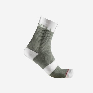 Castelli VELOCISSIMA 12 Women Socks Green / White | 82IGQBCWH