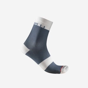 Castelli VELOCISSIMA 12 Women Socks Light Grey Blue / White | 30HTBJAEI