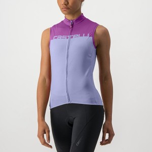 Castelli VELOCISSIMA SLEEVELESS Women Jersey Purple White | 93QKEJCDP