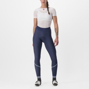 Castelli VELOCISSIMA THERMAL Women Leggings Blue / Silver | 69FKYDHEQ