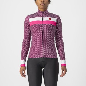 Castelli VOLARE LS Women Jersey White / Pink | 32DVQKHAU