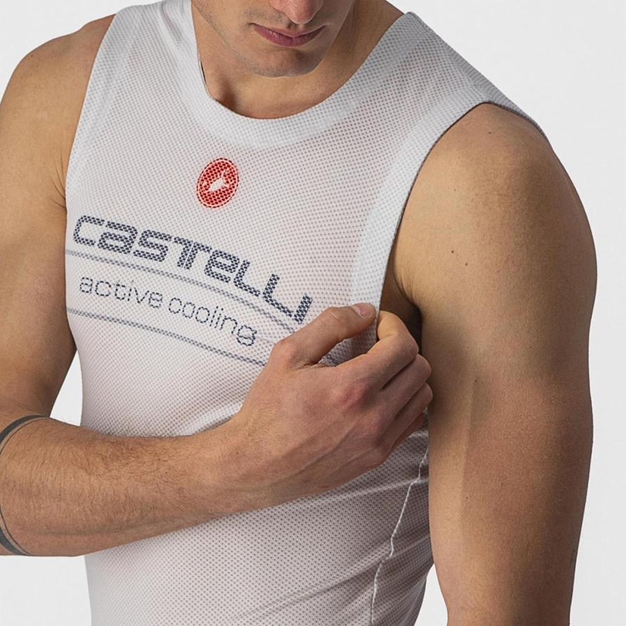 Castelli ACTIVE COOLING SLEEVELESS Men Base Layer Silver Grey | 76HANIMOD