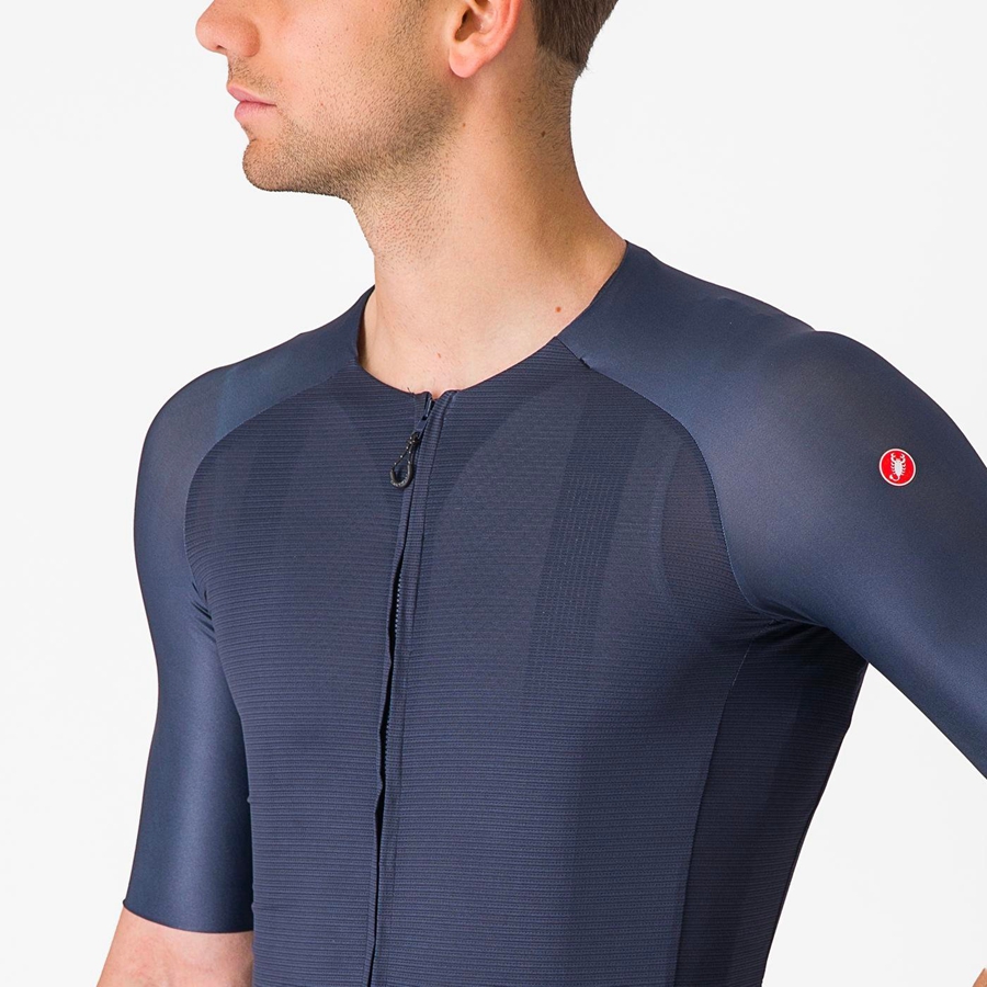 Castelli AERO RACE 7.0 Men Jersey Blue | 82ISCPATK