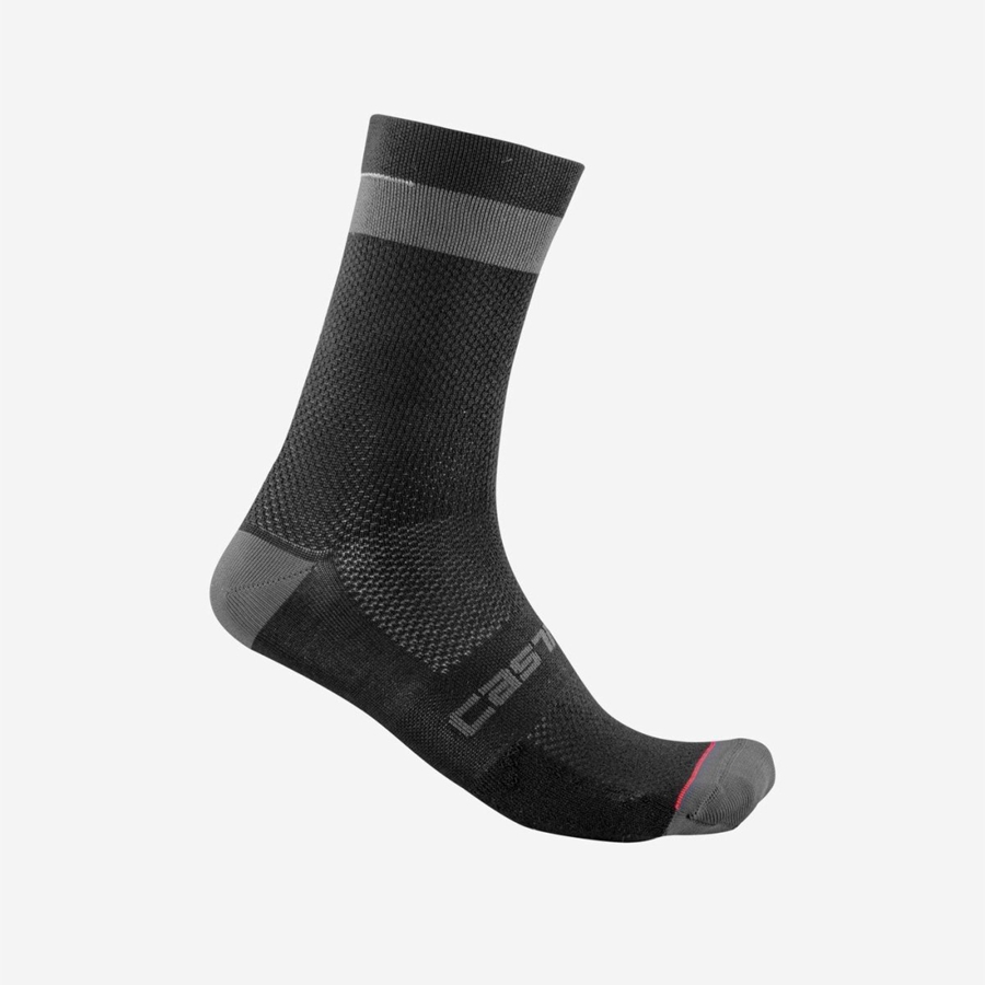 Castelli ALPHA 18 Men Socks Black / Dark Grey | 01PDALSRM