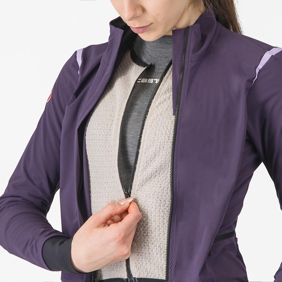 Castelli ALPHA FLIGHT ROS W Women Jackets Purple | 73WXPOKZD