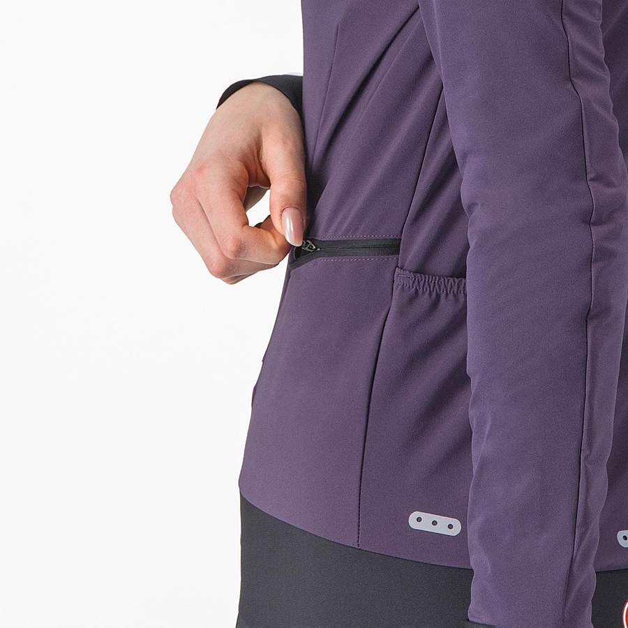 Castelli ALPHA FLIGHT ROS W Women Jackets Purple | 73WXPOKZD