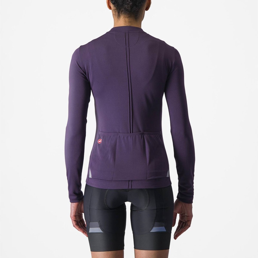 Castelli ANIMA 4 LONG SLEEVE Women Jersey Purple | 34VSWUERZ