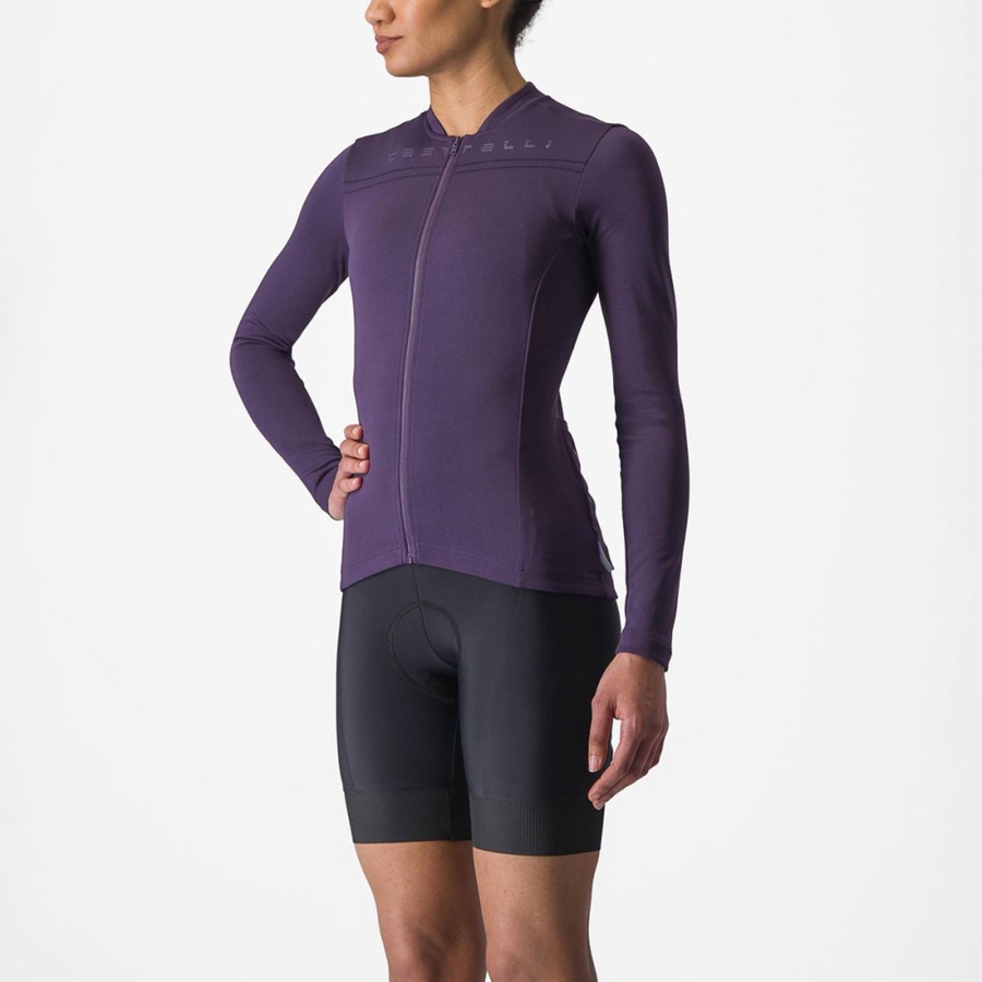 Castelli ANIMA 4 LONG SLEEVE Women Jersey Purple | 34VSWUERZ