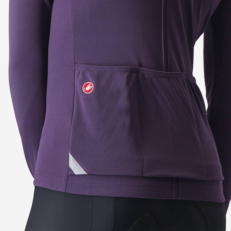 Castelli ANIMA 4 LONG SLEEVE Women Jersey Purple | 34VSWUERZ