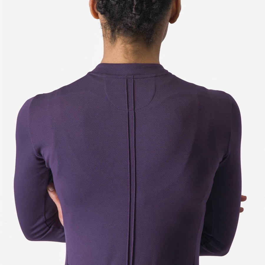 Castelli ANIMA 4 LONG SLEEVE Women Jersey Purple | 34VSWUERZ