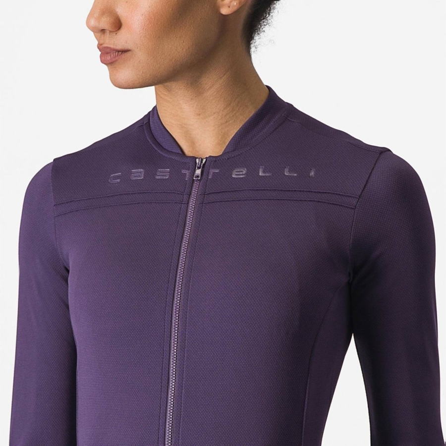 Castelli ANIMA 4 LONG SLEEVE Women Jersey Purple | 34VSWUERZ