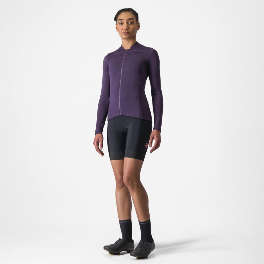 Castelli ANIMA 4 LONG SLEEVE Women Jersey Purple | 34VSWUERZ