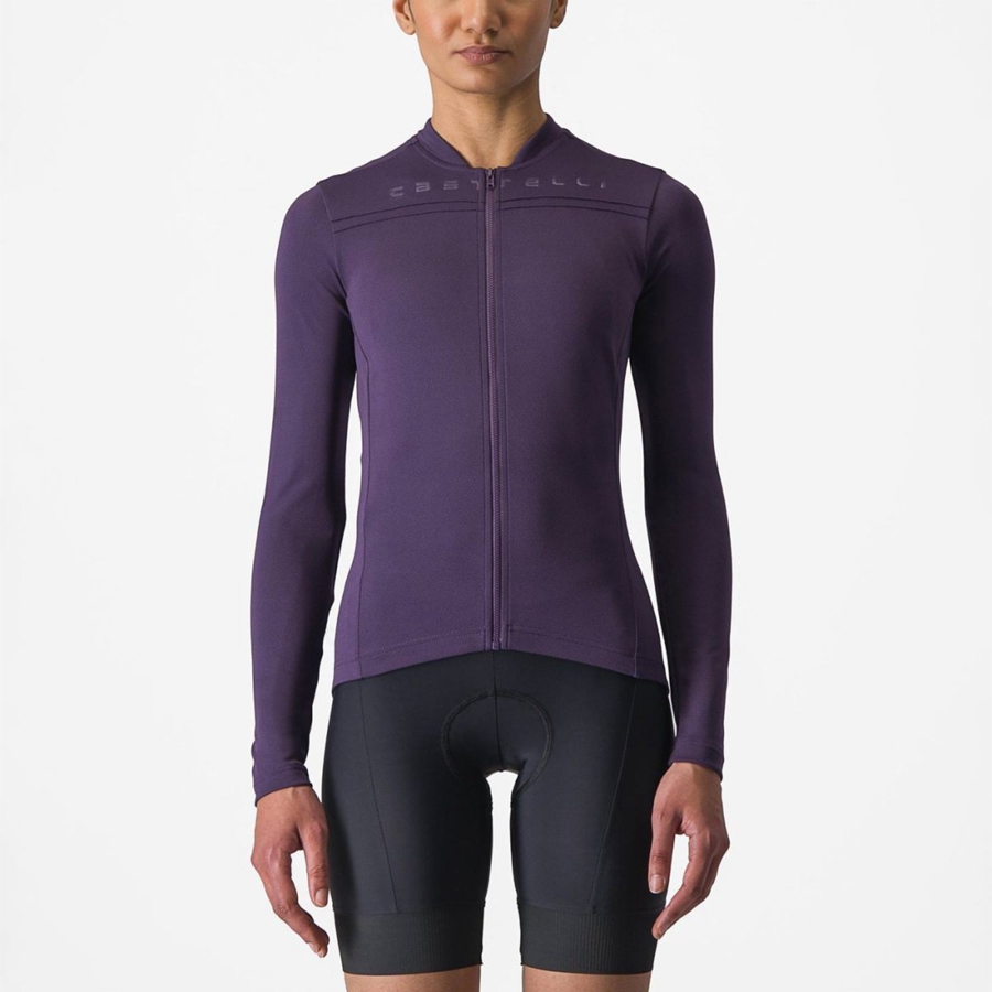 Castelli ANIMA 4 LONG SLEEVE Women Jersey Purple | 34VSWUERZ